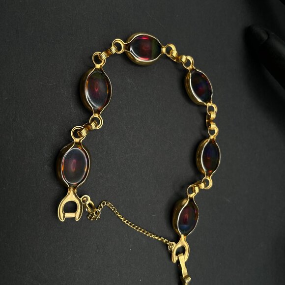 Vintage Sarah Coventry Harmony Bracelet Signed Designer Jewelry Rainbow Glass - Picture 7 of 8